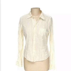 Abercrombie & Fitch yellow multi-pinstripes sheer